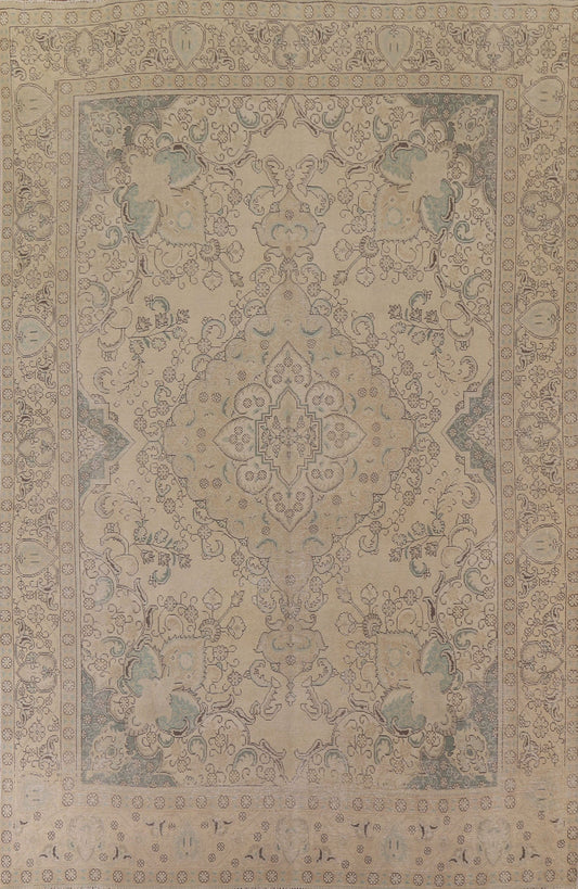 Geometric Wool Tabriz Persian Area Rug 9x12