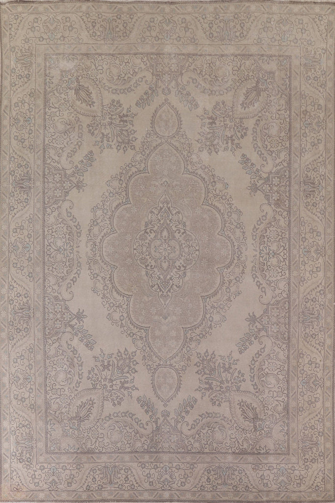 Distressed Wool Tabriz Persian Area Rug 10x13