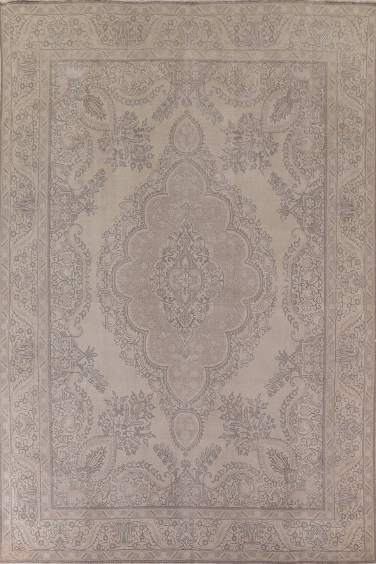 Distressed Wool Tabriz Persian Area Rug 10x13