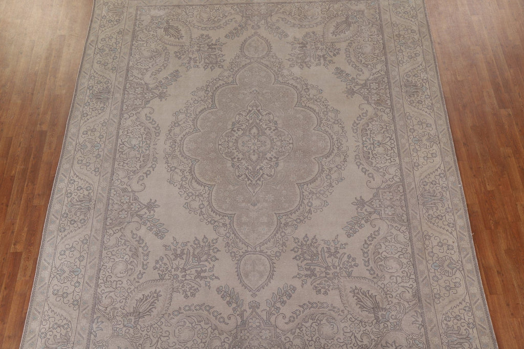 Distressed Wool Tabriz Persian Area Rug 10x13