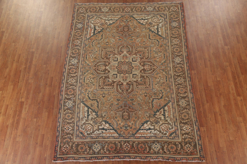 Geometric Heriz Persian Area Rug 7x10