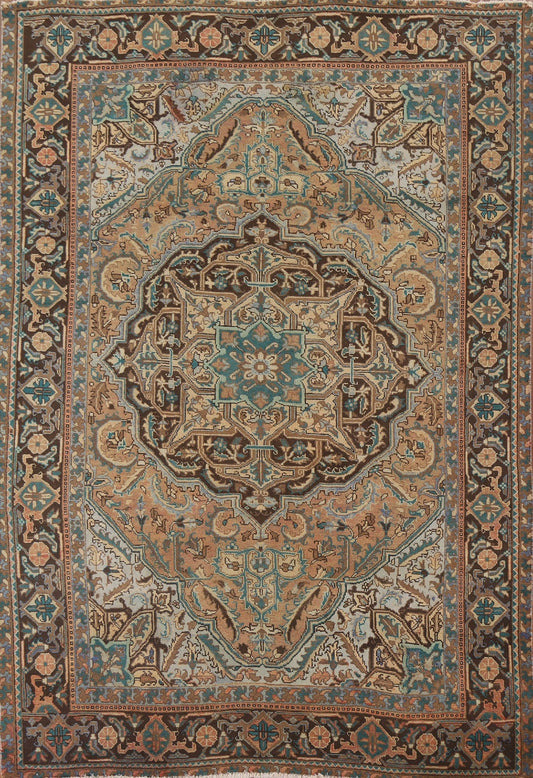 Geometric Heriz Persian Area Rug 7x9