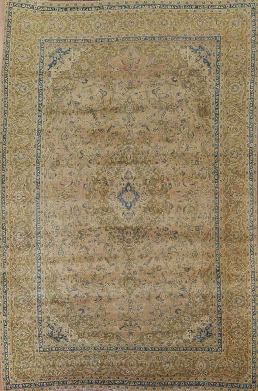 Distressed Kashan Persian Area Rug 10x13