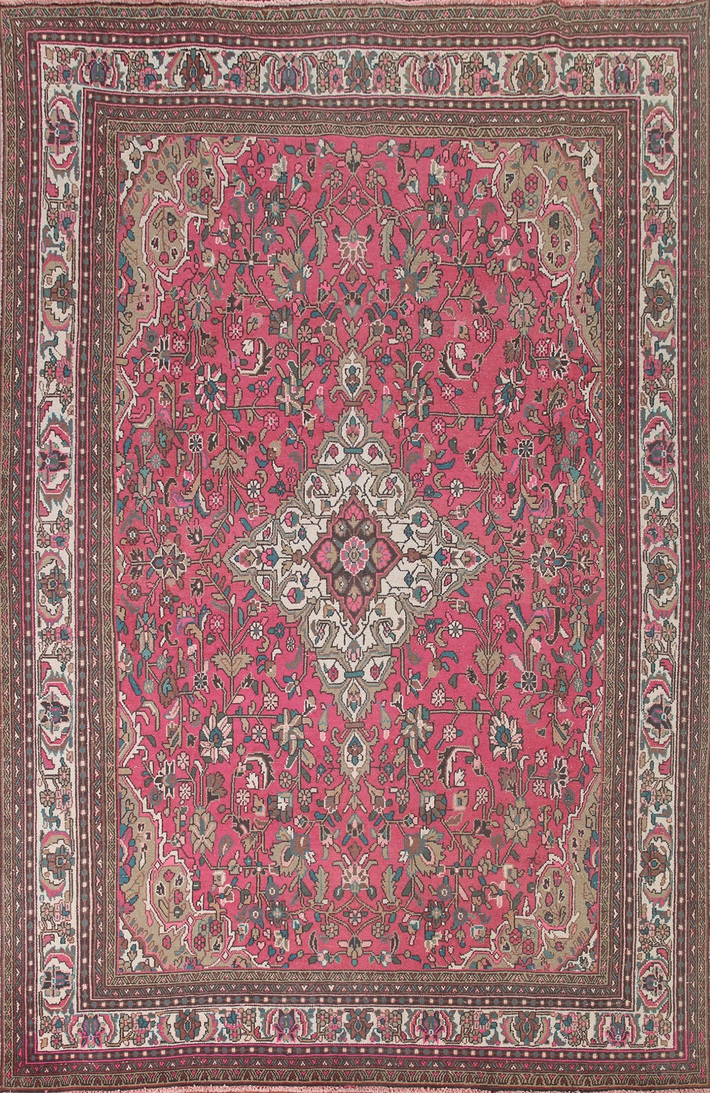 Pink Hamedan Persian Area Rug 8x11