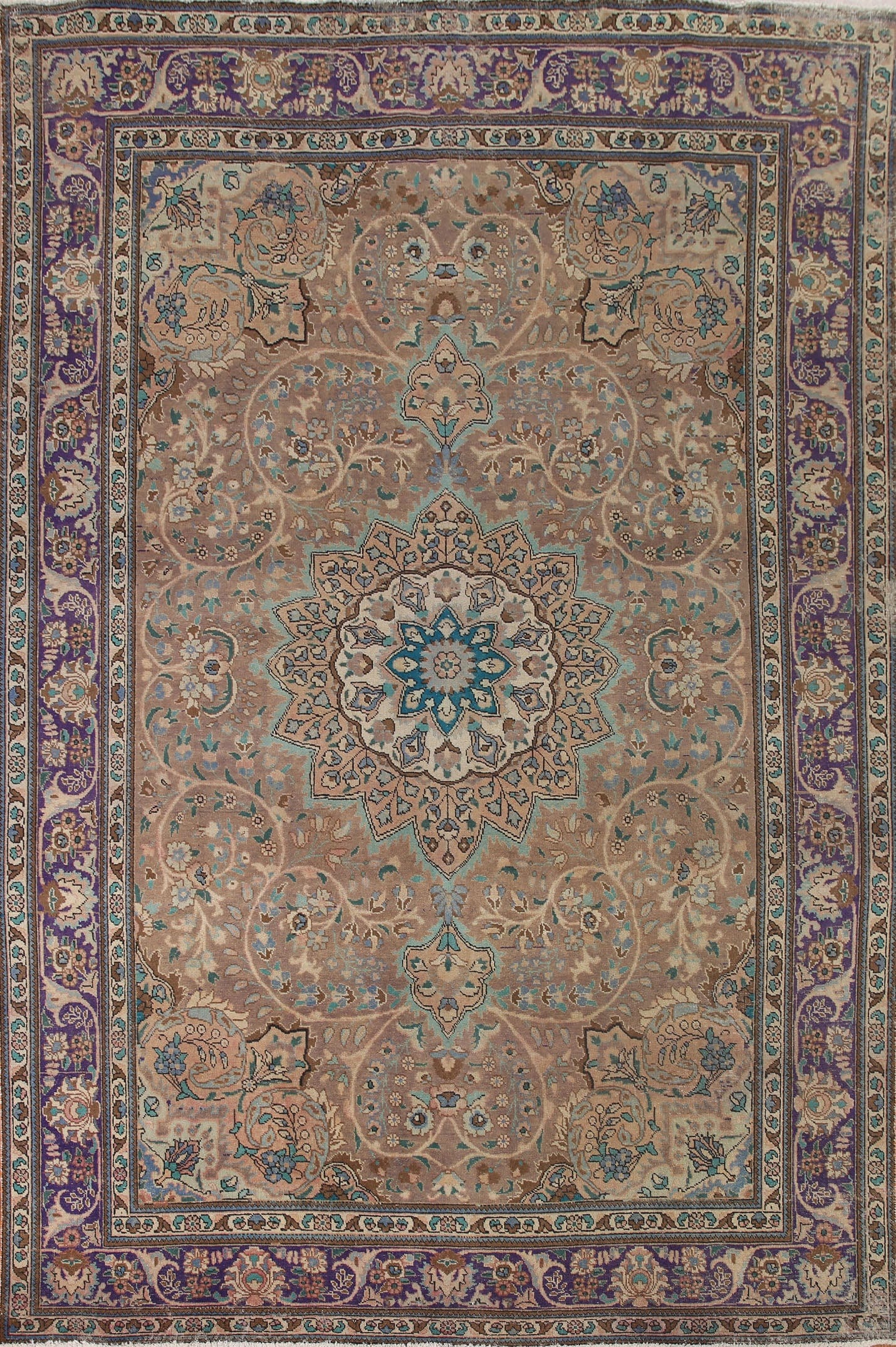 Vintage Tabriz Persian Area Rug 9x11