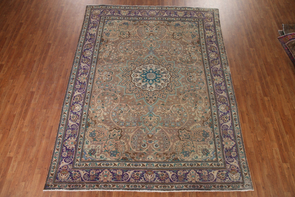 Vintage Tabriz Persian Area Rug 9x11