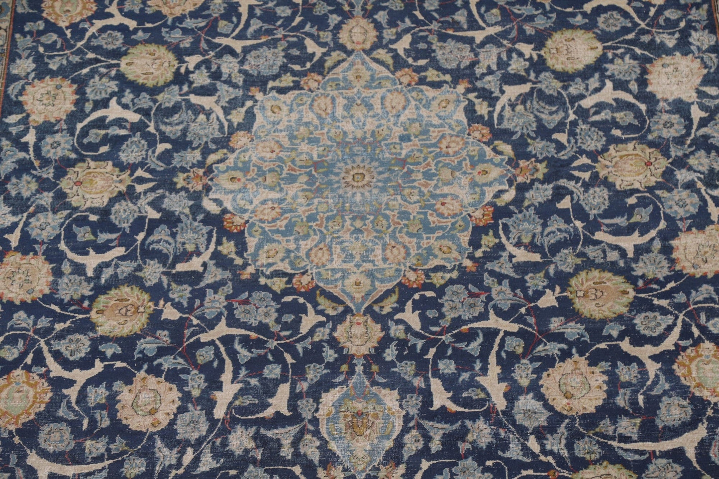 Navy Blue Kashmar Persian Large Area Rug 10x14