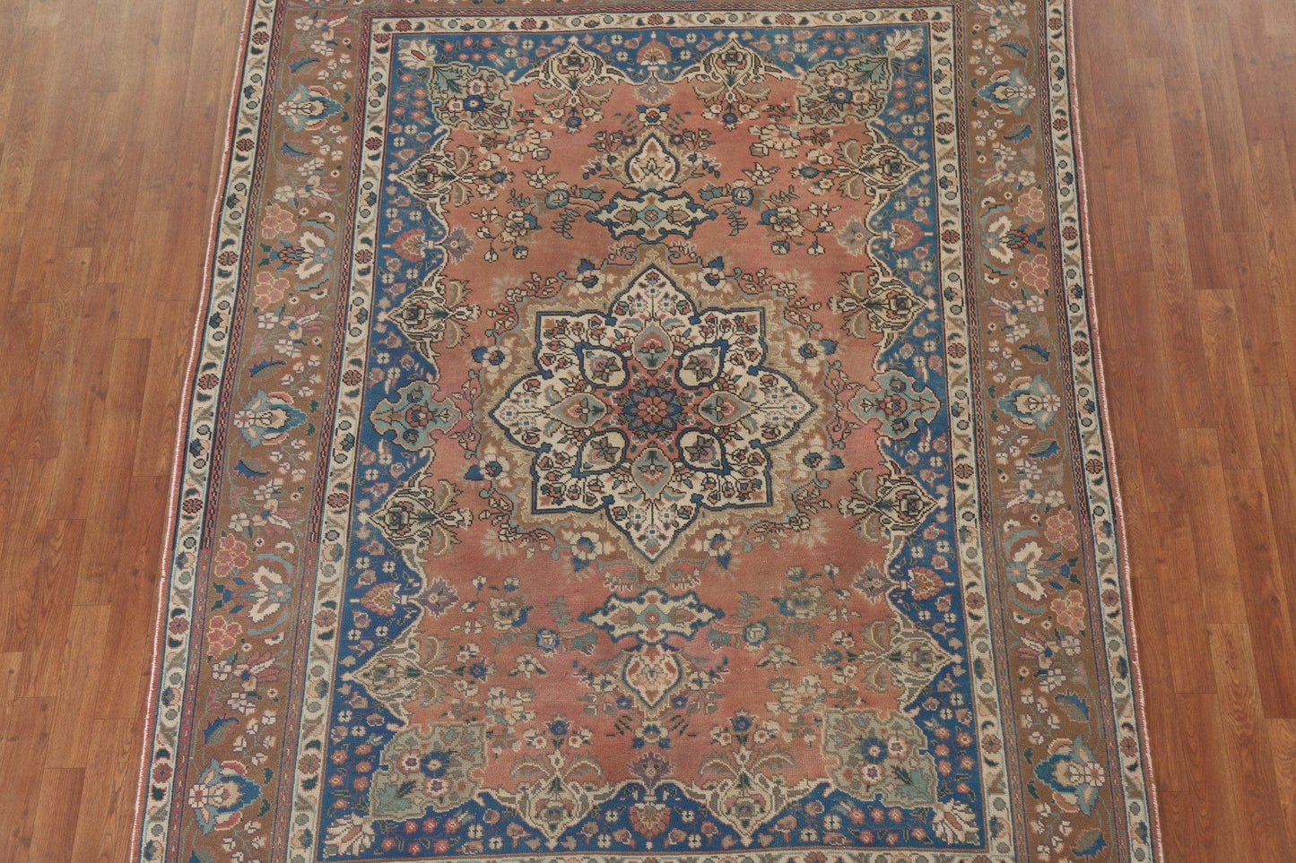 Geometric Mashad Persian Area Rug 7x9