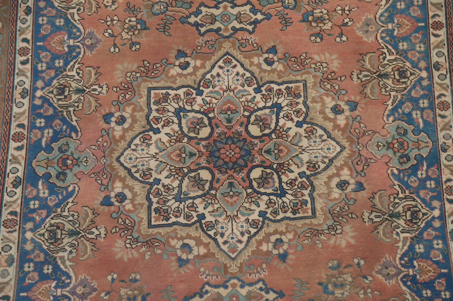 Geometric Mashad Persian Area Rug 7x9