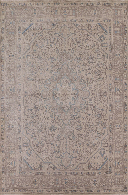 Distressed Wool Tabriz Persian Area Rug 7x10