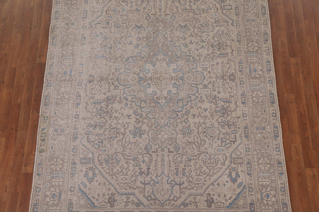 Distressed Wool Tabriz Persian Area Rug 7x10