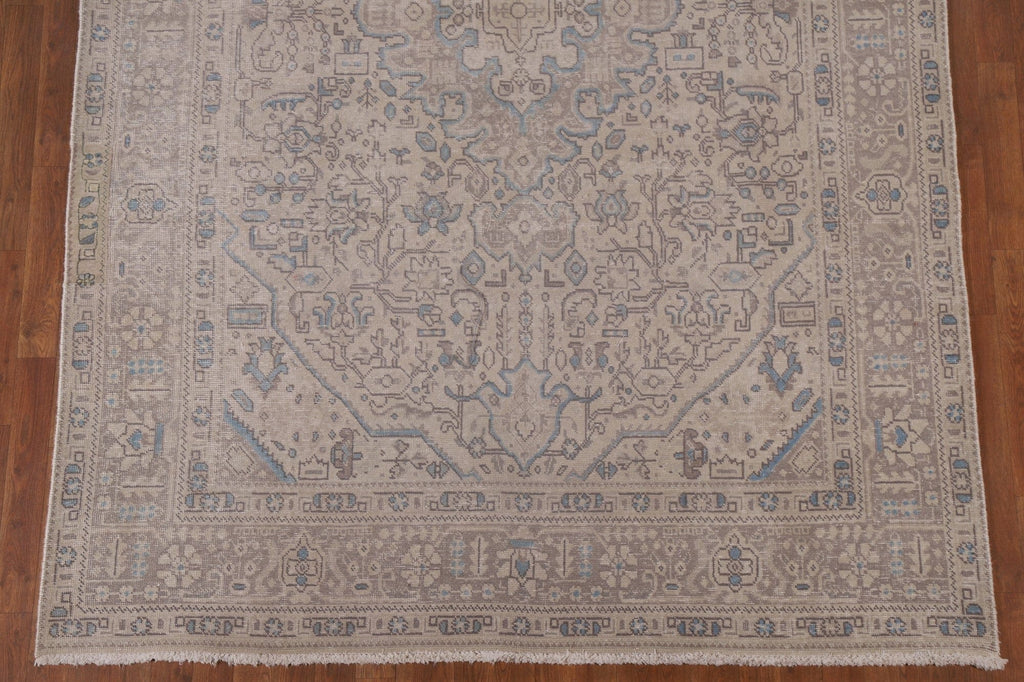 Distressed Wool Tabriz Persian Area Rug 7x10