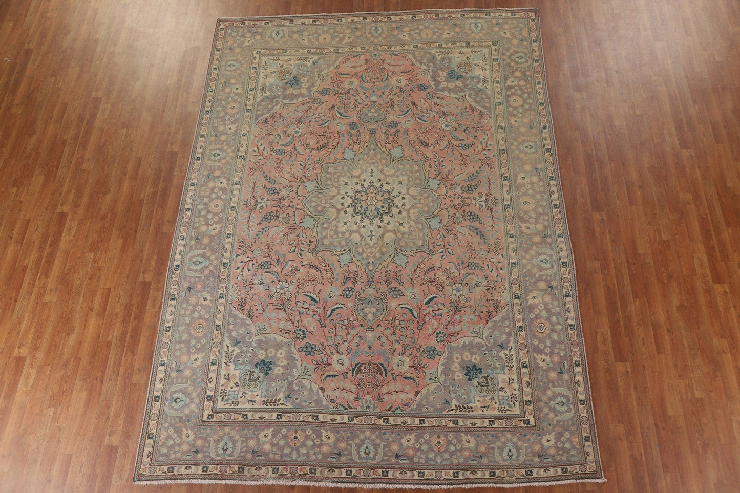 Pink Floral Tabriz Persian Area Rug 8x11