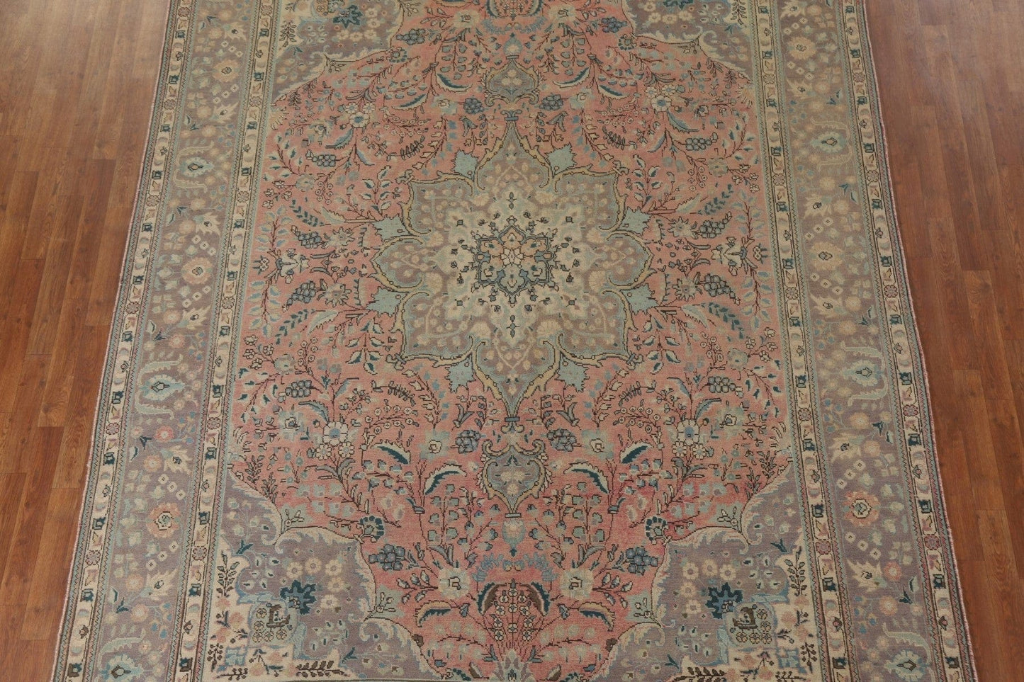 Pink Floral Tabriz Persian Area Rug 8x11