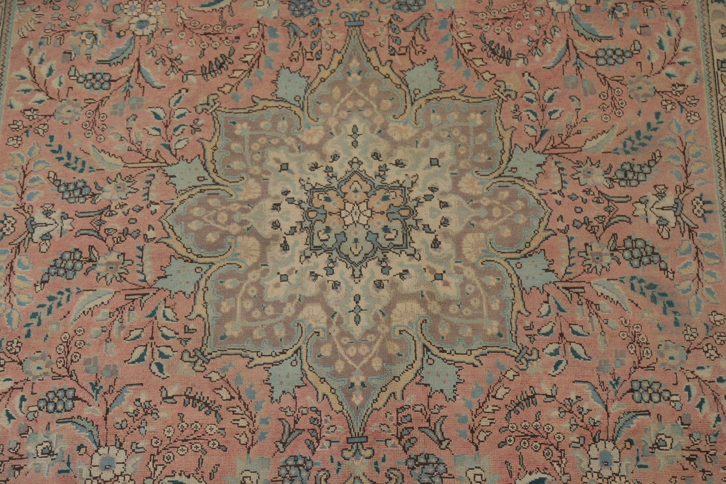 Pink Floral Tabriz Persian Area Rug 8x11