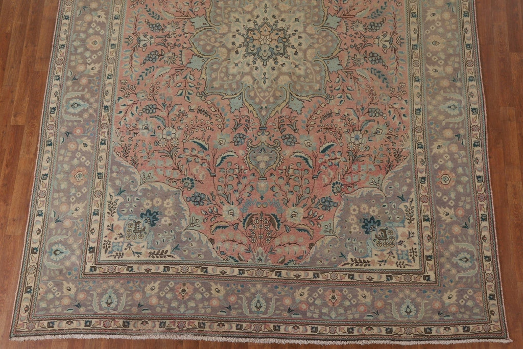 Pink Floral Tabriz Persian Area Rug 8x11