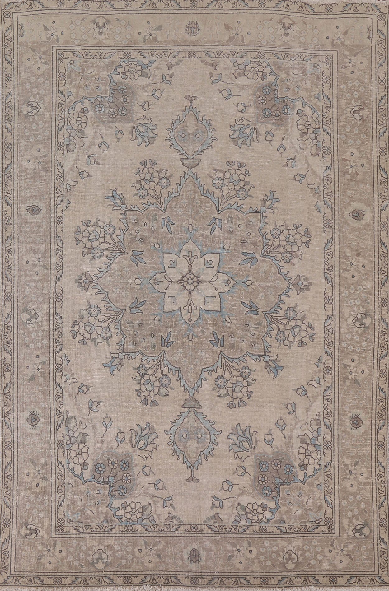 Geometric Tabriz Persian Area Rug 7x10