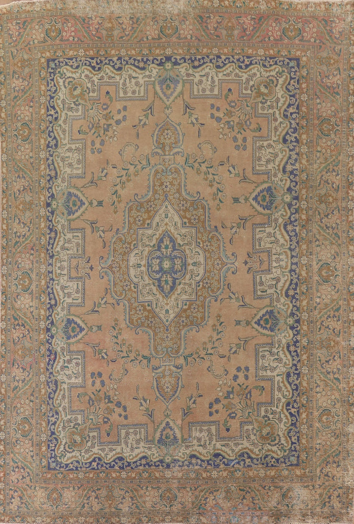 Distressed Tabriz Persian Area Rug 10x13