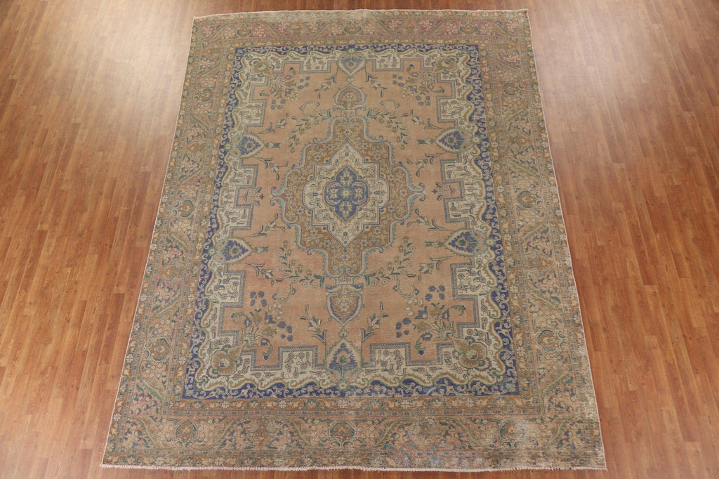 Distressed Tabriz Persian Area Rug 10x13