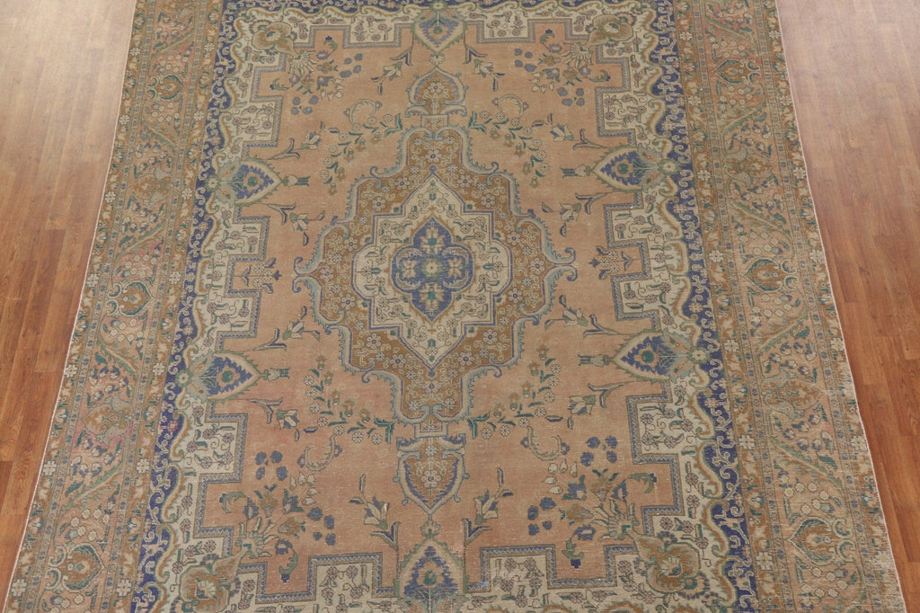 Distressed Tabriz Persian Area Rug 10x13