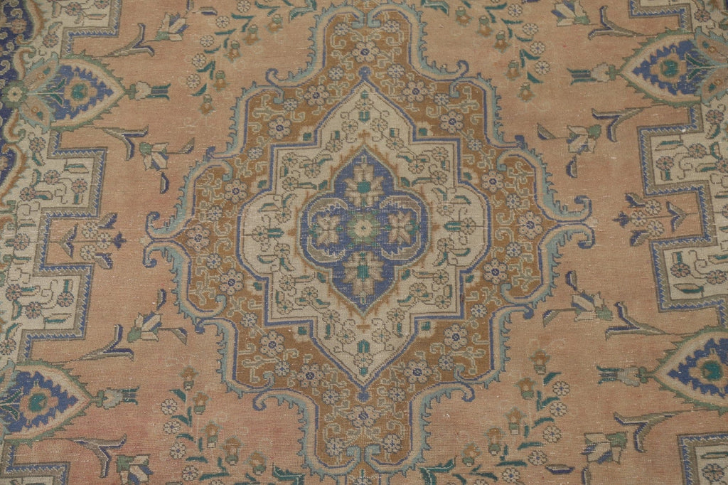 Distressed Tabriz Persian Area Rug 10x13