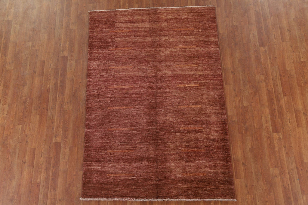 Copper Color Gabbeh Kashkoli Wool Area Rug 5x7