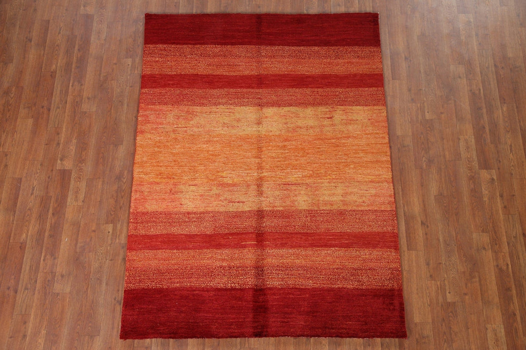 Striped Gabbeh Kashkoli Wool Area Rug 5x6