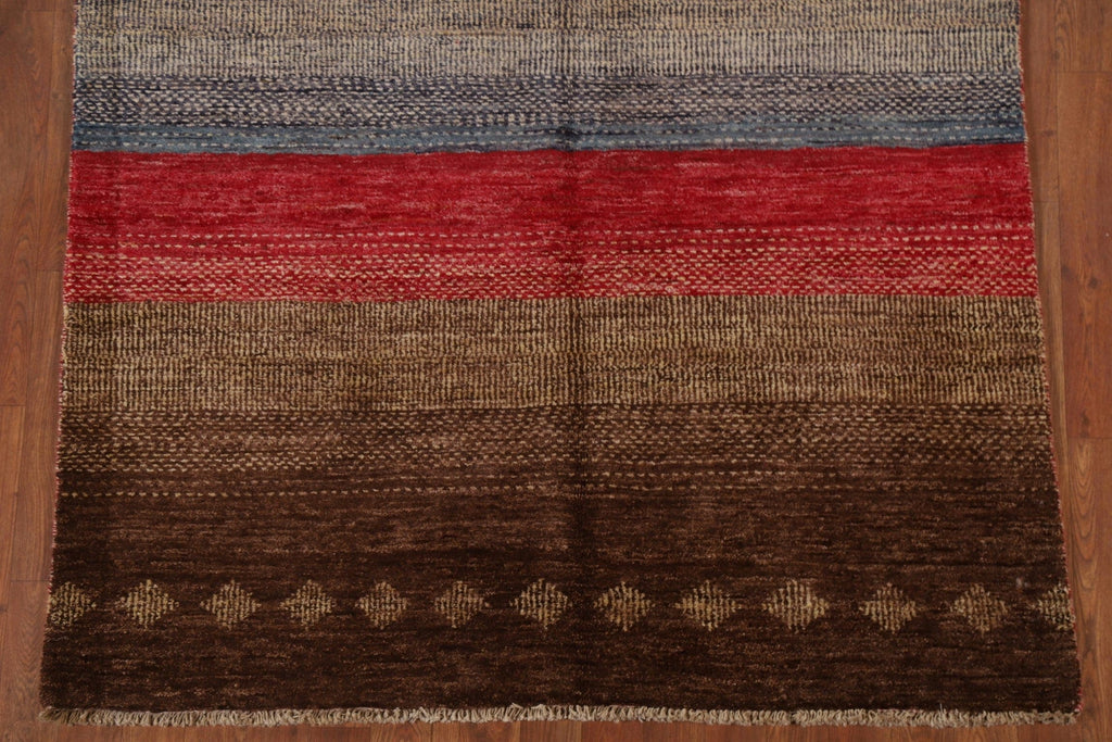 Gabbeh Kashkoli Striped Area Rug 5x6