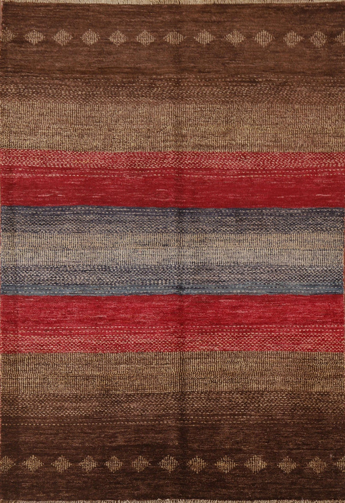 Gabbeh Kashkoli Striped Area Rug 5x6