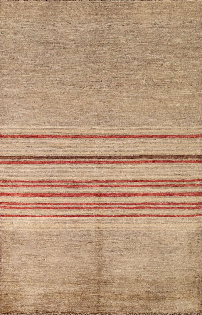 Striped Gabbeh Kashkoli Oriental Area Rug 6x8