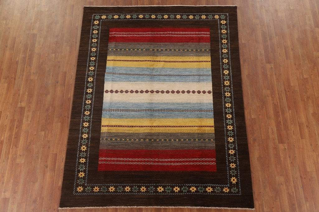 Handmade Gabbeh Kashkoli Oriental Area Rug 6x8