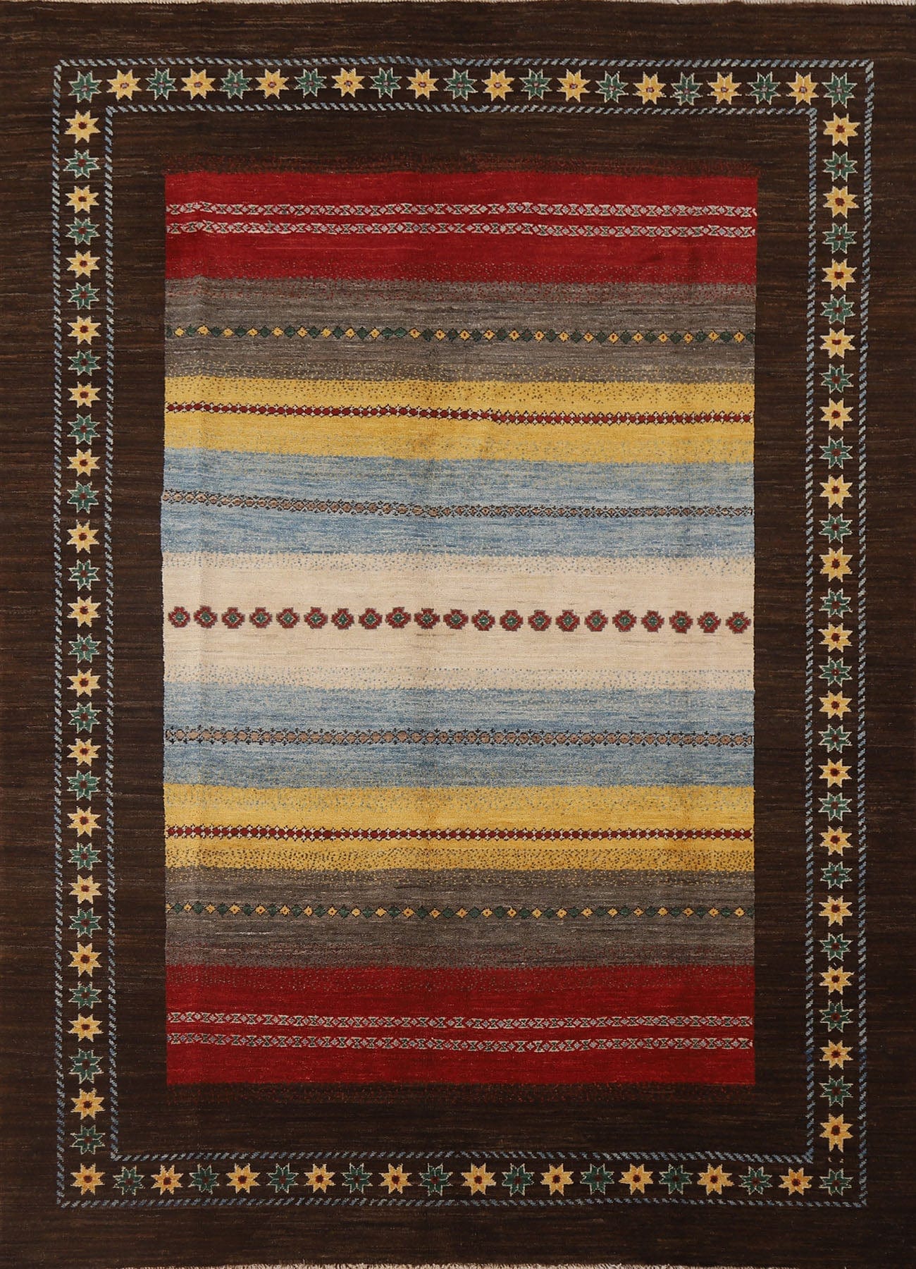 Handmade Gabbeh Kashkoli Oriental Area Rug 6x8