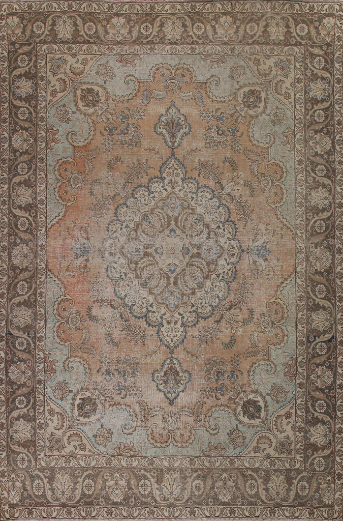 Vintage Wool Tabriz Persian Area Rug 9x12