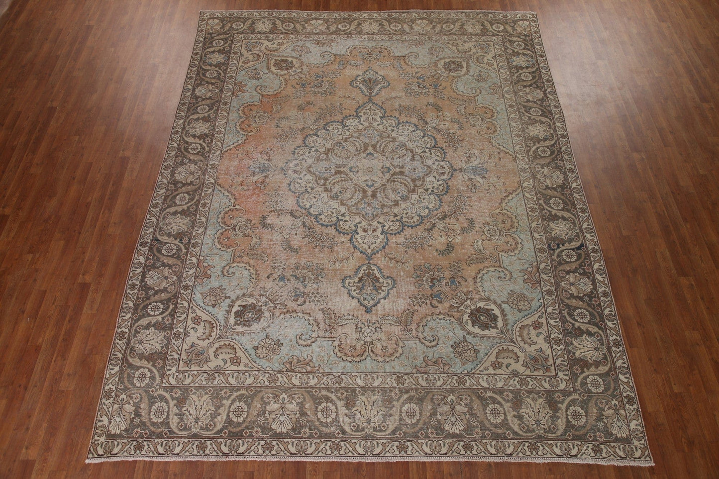 Vintage Wool Tabriz Persian Area Rug 9x12