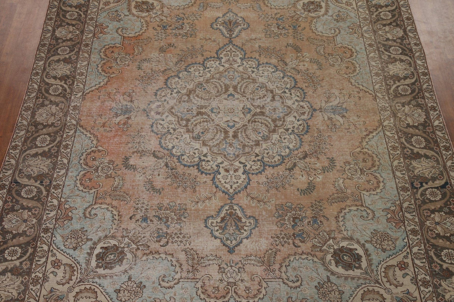 Vintage Wool Tabriz Persian Area Rug 9x12