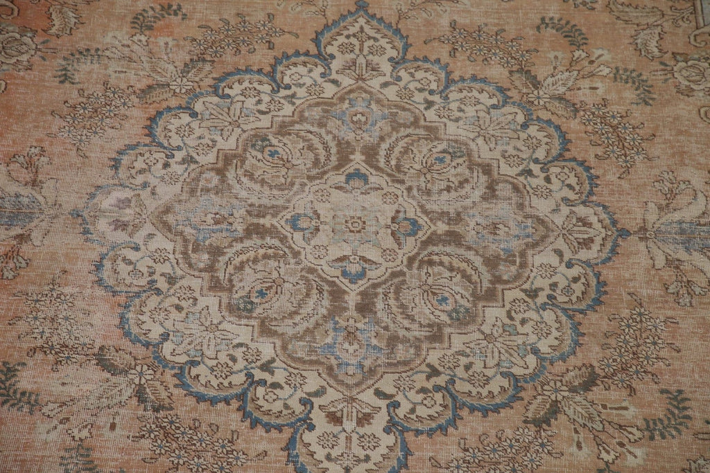 Vintage Wool Tabriz Persian Area Rug 9x12