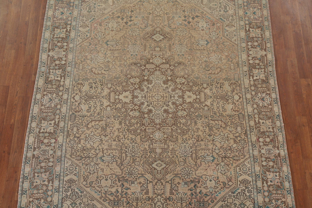 Geometric Tabriz Distressed Persian Rug 7x9