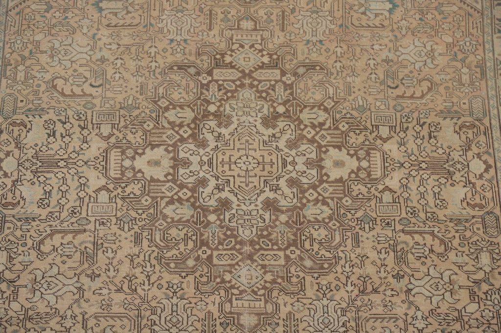 Geometric Tabriz Distressed Persian Rug 7x9