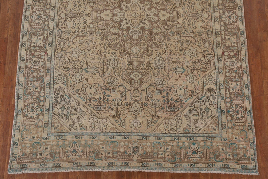 Geometric Tabriz Distressed Persian Rug 7x9