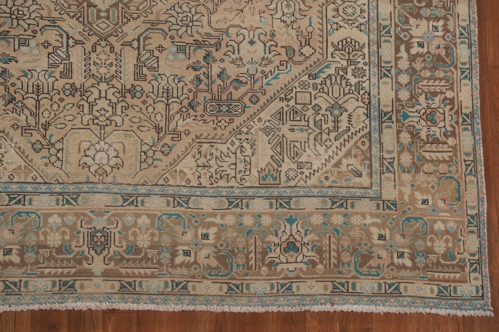 Geometric Tabriz Distressed Persian Rug 7x9