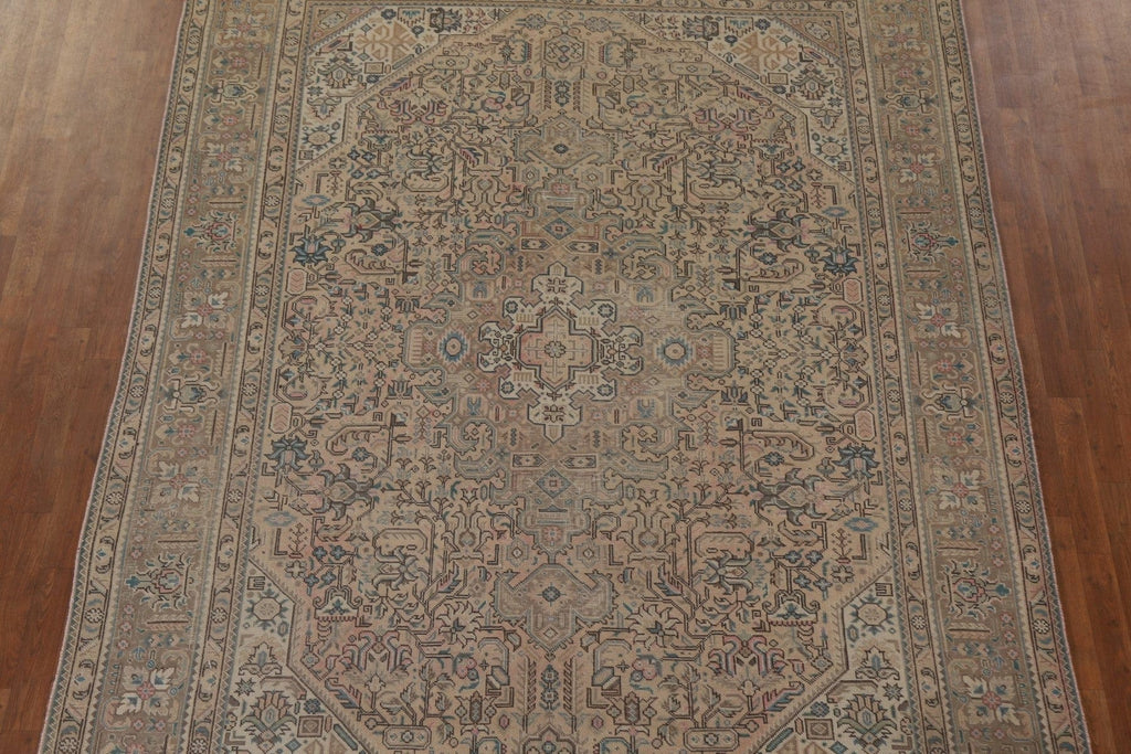 Geometric Tabriz Distressed Persian Area Rug 8x11