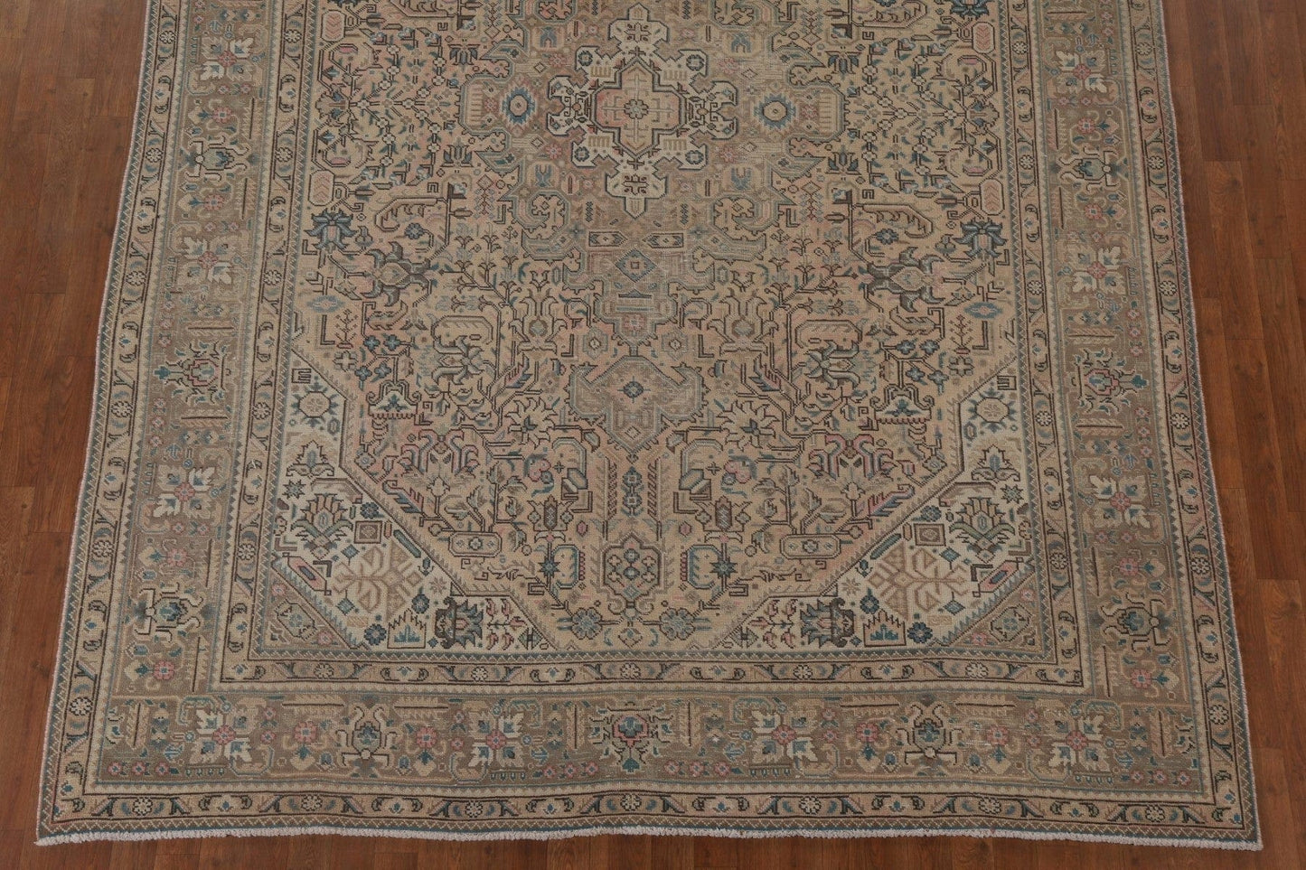 Geometric Tabriz Distressed Persian Area Rug 8x11