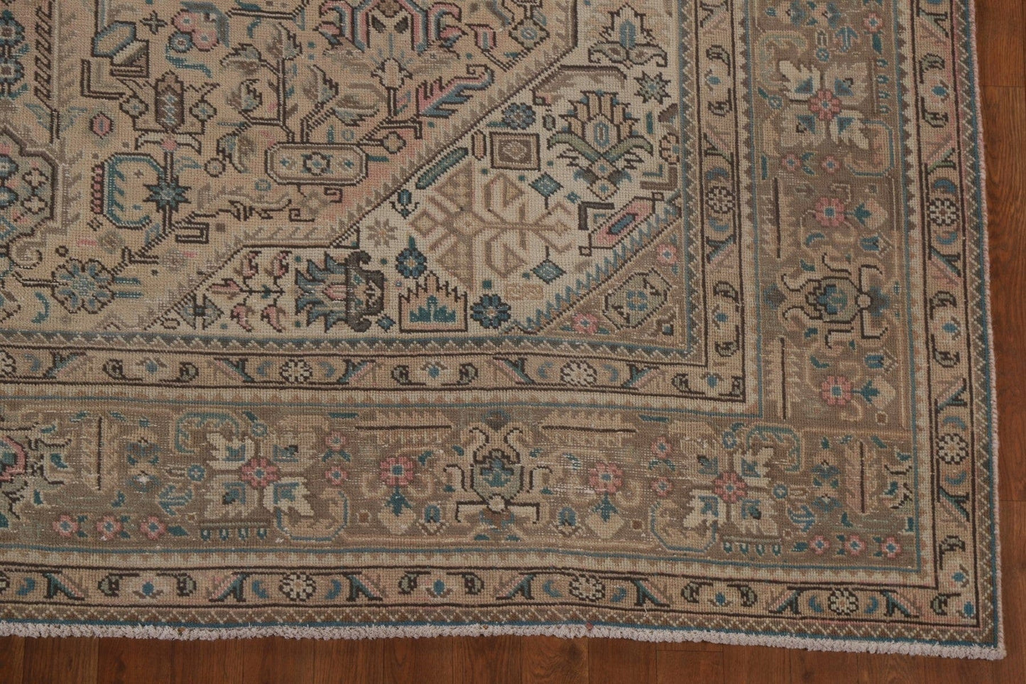 Geometric Tabriz Distressed Persian Area Rug 8x11