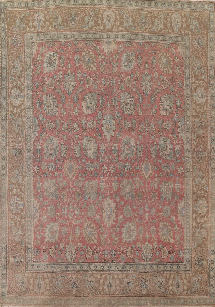 Pink Distressed Tabriz Persian Area Rug 9x12