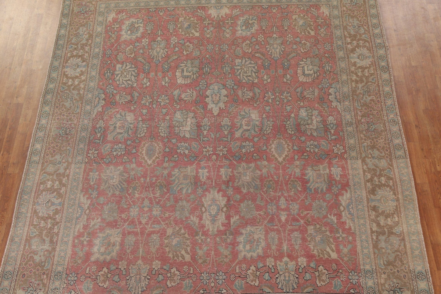 Pink Distressed Tabriz Persian Area Rug 9x12