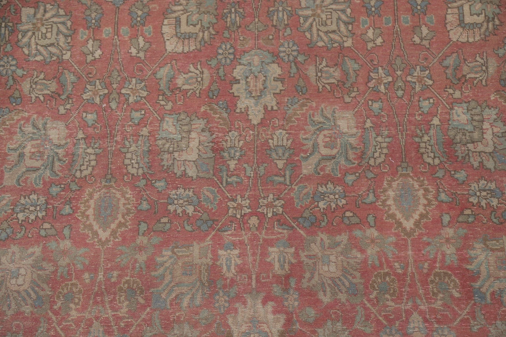 Pink Distressed Tabriz Persian Area Rug 9x12