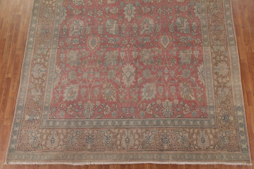 Pink Distressed Tabriz Persian Area Rug 9x12