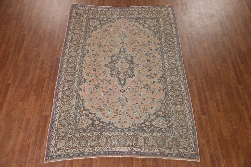 Handmade Mashad Persian Area Rug 7x9