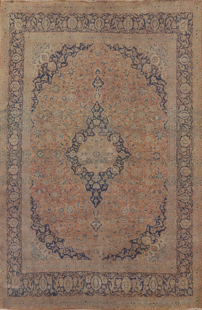 Distressed Kashan Persian Area Rug 10x13