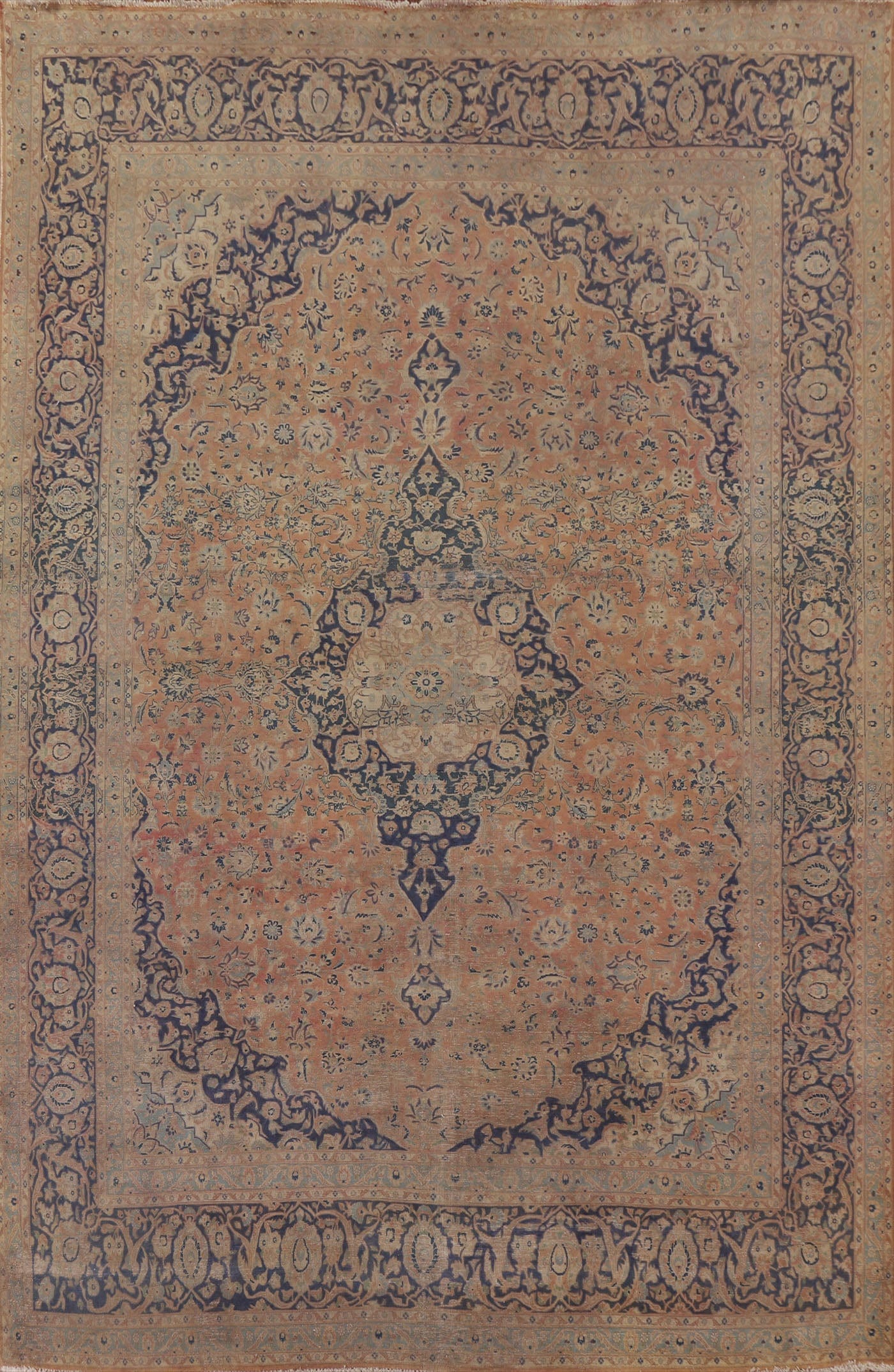 Distressed Kashan Persian Area Rug 10x13